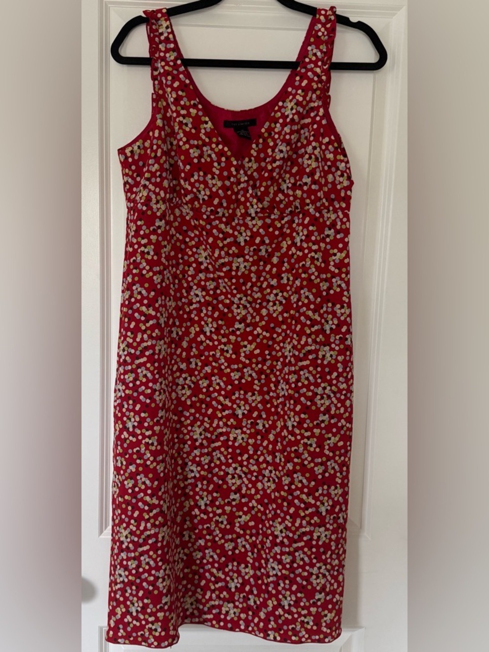 The Limited Red A-Line dress with Polka Dot Print